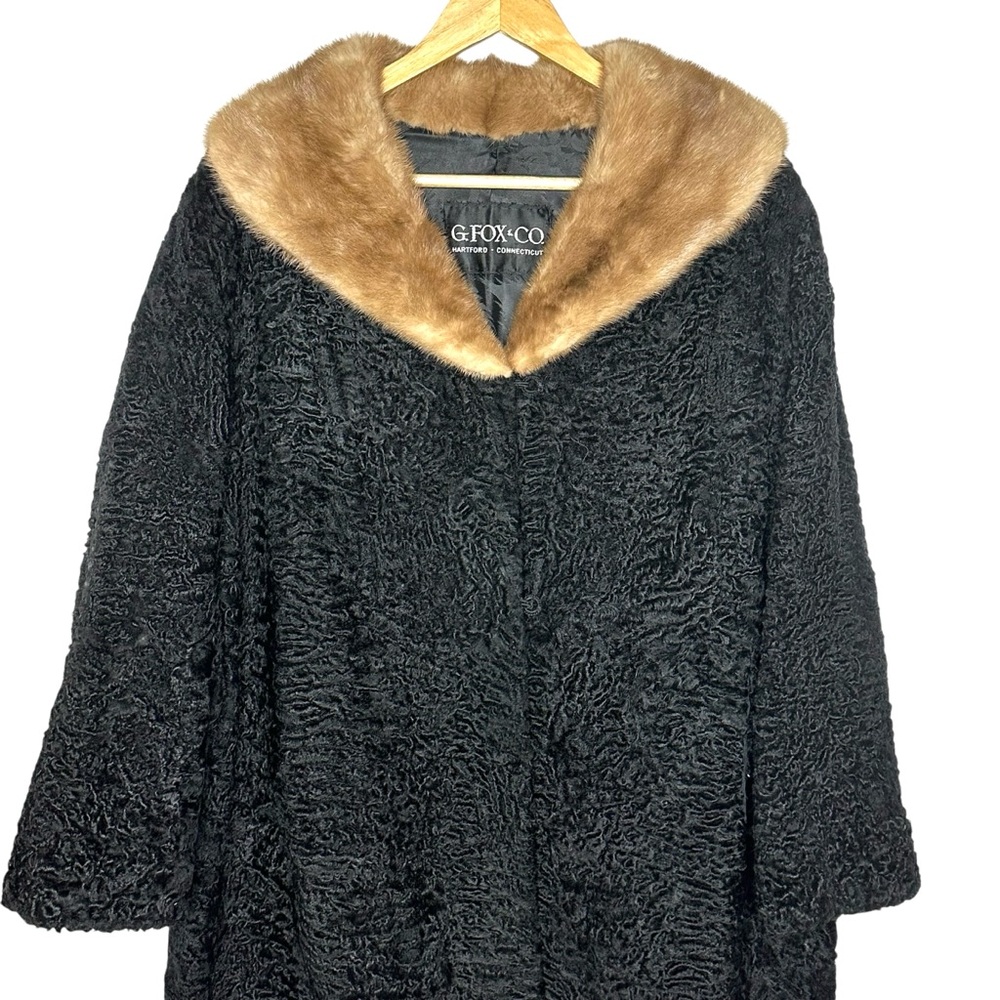 Vintage 50’s/60’s G Fox + Co Persian Lamb Fur Jacket w/Mink Collar - Picture 3 of 16